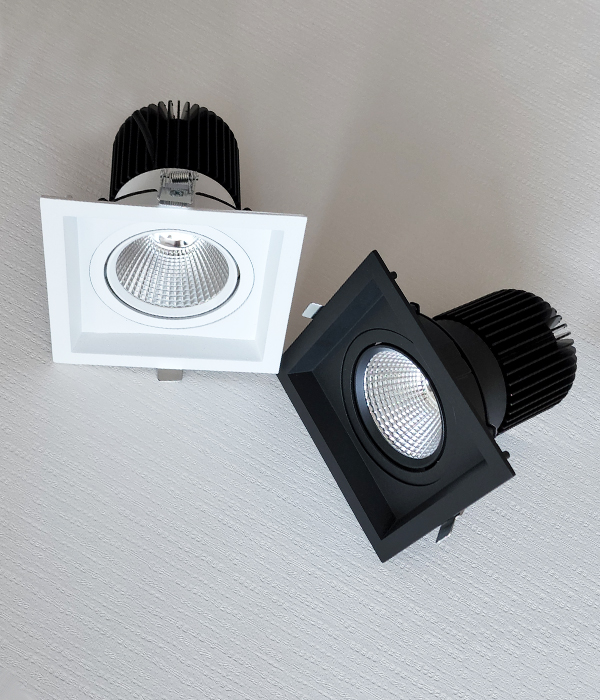 LED COB 도로시 1구 사각 매입등, 매입조명 (30W 블랙 화이트 필립스)