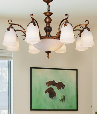 로이스 10등 원형 유리 거실등 펜던트거실조명